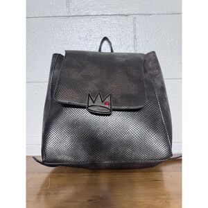 Riverdale Jughead Crown Mini Backpack Gunmetal Snake Embossed Faux Leather